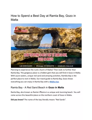 How to Spend a Best Day at Ramla Bay, Gozo in Malta