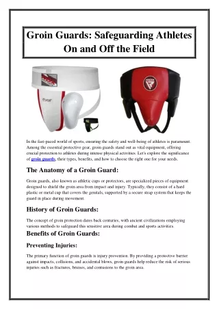 Groin Guards Safeguarding Athletes On and Off the Field