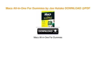 Macs All-in-One For Dummies by Joe Hutsko DOWNLOAD @PDF