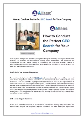 How to Conduct the Perfect CEO Search for Your Company