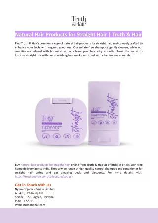 Natural Hair Products for Straight Hair