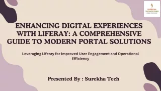 Enhancing Digital Experiences with Liferay A Comprehensive Guide to Modern Portal Solutions