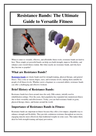 Resistance Bands The Ultimate Guide to Versatile Fitness