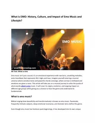 Exploring What is Emo: Music, Fashion, and Culture