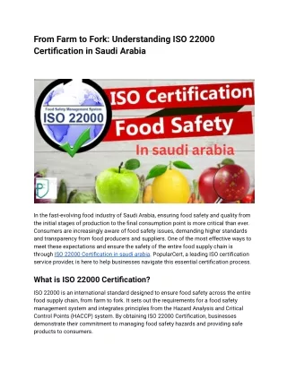 From Farm to Fork_ Understanding ISO 22000 Certification in Saudi Arabia