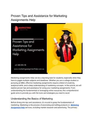 Marketing Assignment Help