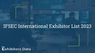 IFSEC International Exhibitor List 2023