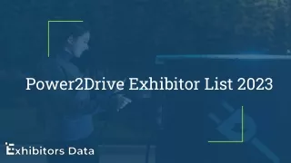 Power2Drive Exhibitor List 2023