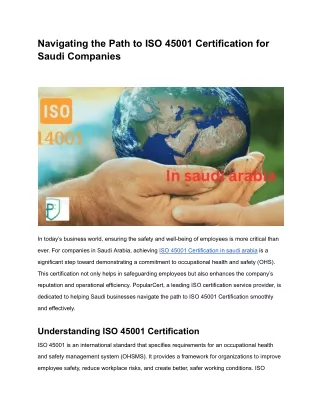 Navigating the Path to ISO 45001 Certification for Saudi Companies (1)