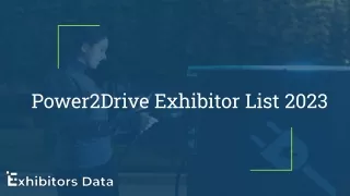 Power2Drive Exhibitor List 2023