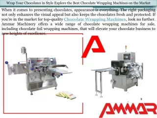 Wrap Your Chocolates in Style Explore the Best Chocolate Wrapping Machines on the Market