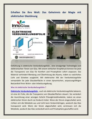 Elektrische Verdunkelungsfolie