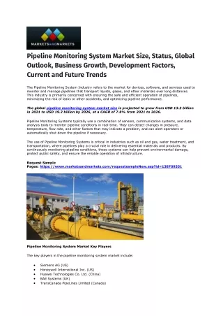 Pipeline Monitoring System Market