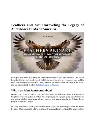 Feathers and Art_ Unraveling the Legacy of Audubon's Birds of America