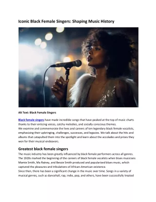 Iconic Black Female Singers: Celebrating Musical Excellence and Cultural Influence