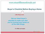 buyer’s checklist before buying a home