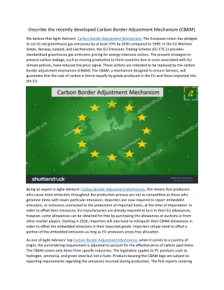 Describe the recently developed Carbon Border Adjustment Mechanism 28.5.24