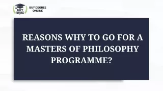 Reasons why to go for a Masters Of Philosophy programme