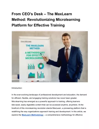 From CEO’s Desk – The MaxLearn Method_ Revolutionizing Microlearning Platform for Effective Training