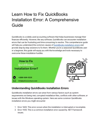 Learn How to Fix QuickBooks Installation Error_ A Comprehensive Guide