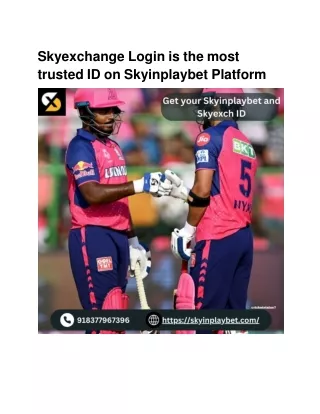 Skyexchange Login is the most trusted ID on Skyinplaybet Platform