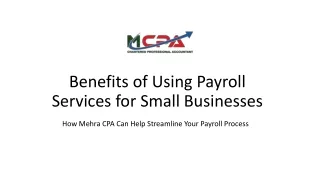 Benefits of Using Payroll Services for Small Businesses