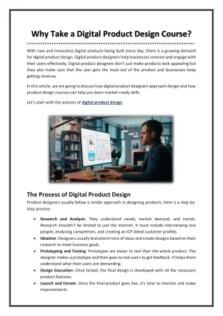 Why Take a Digital Product Design Course