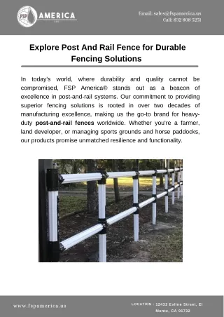 Explore Post And Rail Fence for Durable Fencing Solutions