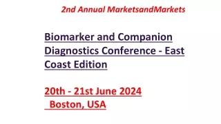 2nd Annual - Biomarker and Companion Diagnostics Meeting- East Coast Edition