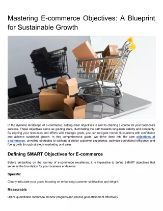 Mastering E-commerce Objectives_ A Blueprint for Sustainable Growth