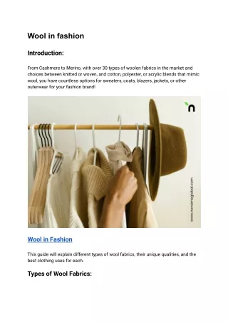 Wool in fashion