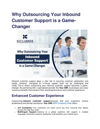 Why Outsourcing Your Inbound Customer Support is a Game-Changer