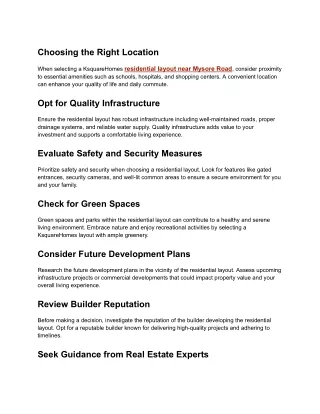 Residential Layout near Mysore Road