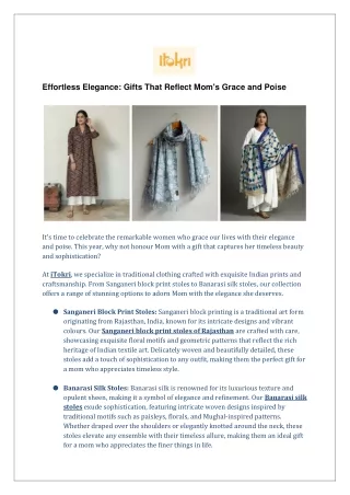 Effortless Elegance: Gifts That Reflect Mom's Grace and Poise