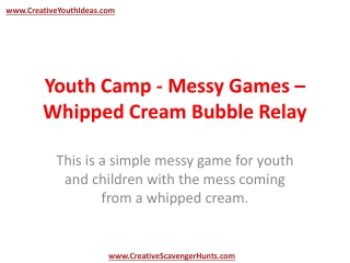 Youth Camp - Messy Games