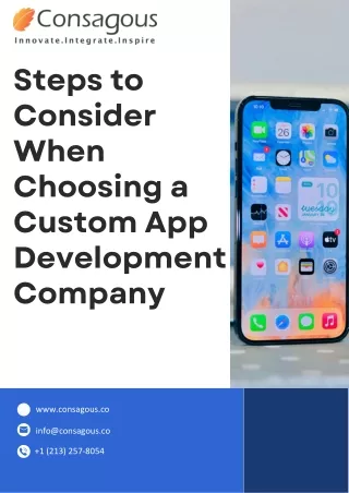 Steps to Consider When Choosing a Custom App Development Company