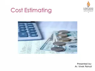 Cost Estimating in Manufacturing Operations