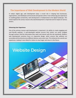 The Importance of Web Development in the Modern World