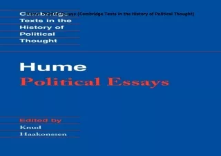 [DOWNLOAD]⚡️PDF✔️ Hume: Political Essays (Cambridge Texts in the History of Political Thou