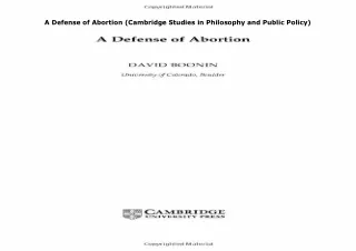 $PDF$/READ/DOWNLOAD️❤️ A Defense of Abortion (Cambridge Studies in Philosophy and Public P