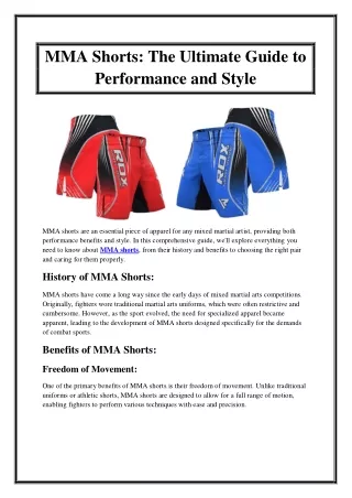 MMA Shorts The Ultimate Guide to Performance and Style