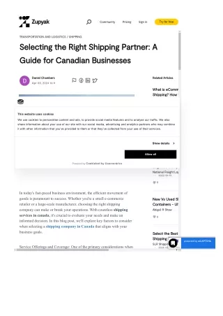 Selecting the Right Shipping Partner A Guide for Canadian Businesses