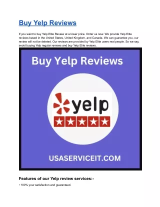 Buy Yelp Reviews - With 100% Genuine and Permanent