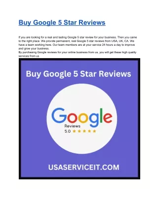 Buy Google Reviews 100% Safe and Permanent