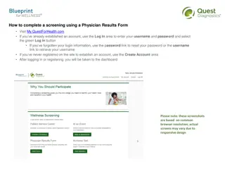Completing Physician Results Form for Wellness Screening at MyQuestForHealth.com