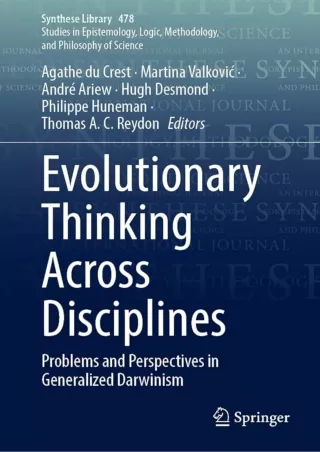 Ebook (download) Evolutionary Thinking Across Disciplines: Problems and Perspectives in Generalized Darwinism (Synthese