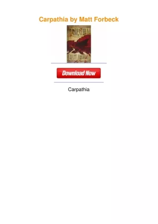 Carpathia by Matt Forbeck
