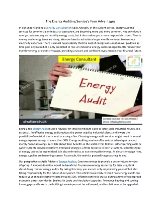 The Energy Auditing Service 29.5.24