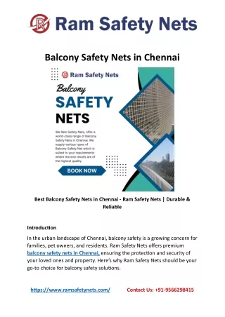 Balcony Safety Nets in Chennai