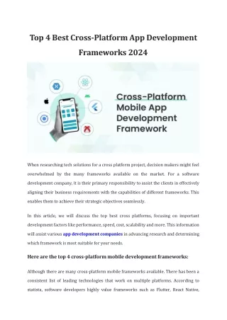 Top 4 Best Cross-Platform App Development Frameworks-2024